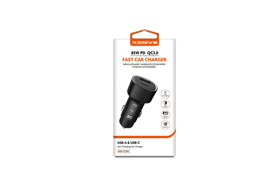 Xssive 85W PD+QC3.0 Fast Car Charger XSS-CC45 - Black