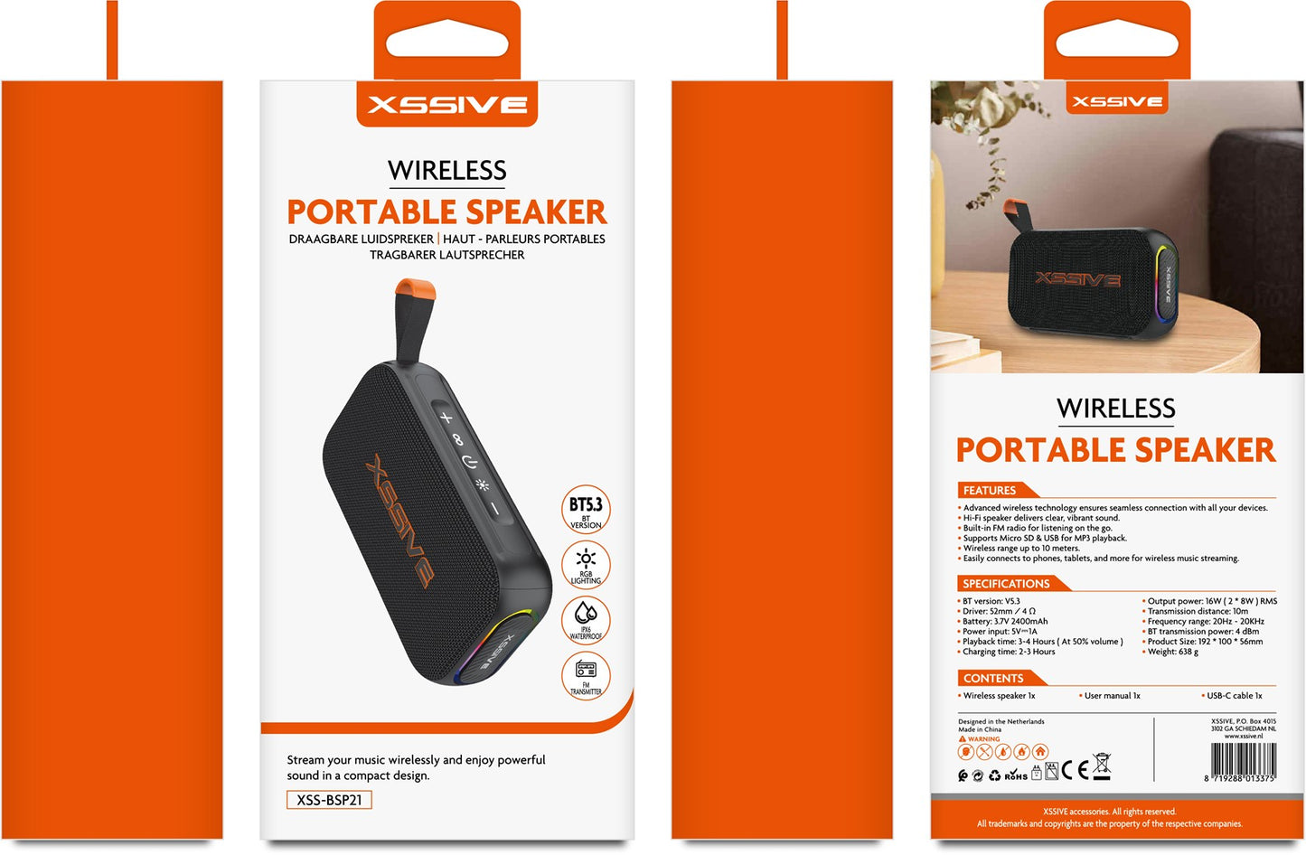 Xssive Wireless Portable Speaker XSS-BSP21 - Black