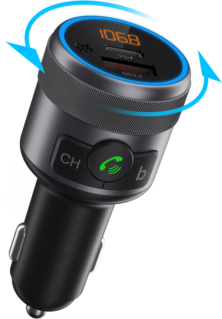 Xssive 24W PD Fast Charging Wireless FM Carkit+ Music Player XSS-FM13