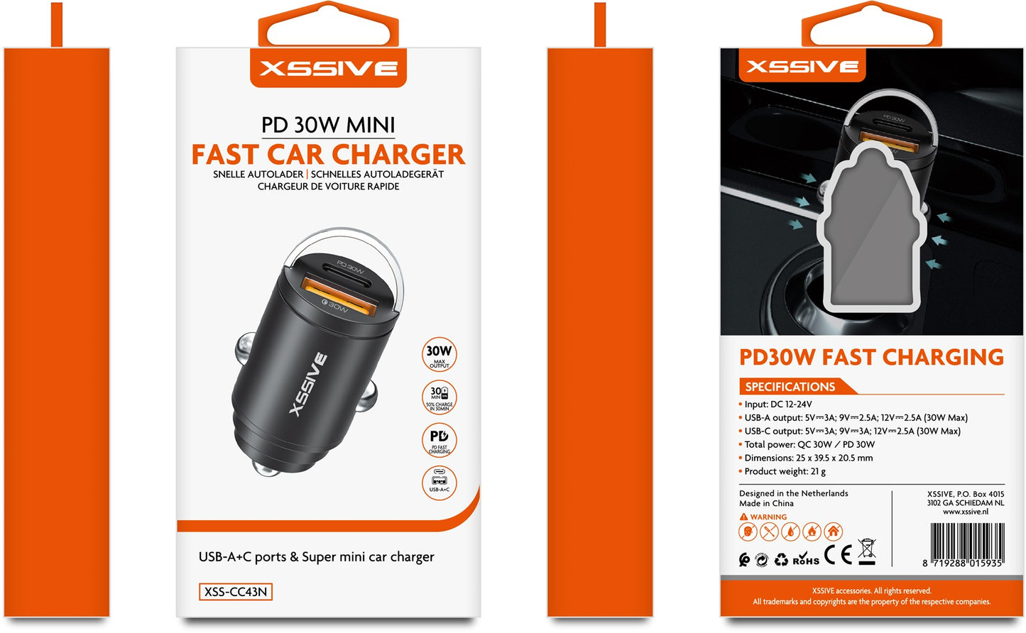 Xssive 30W PD Mini Fast Car Charger XSS-CC43N