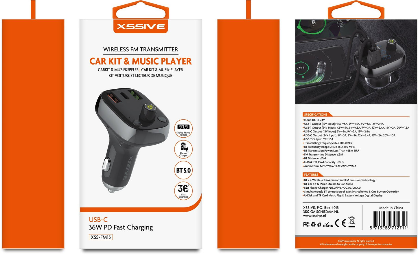 Xssive 36W Wireless FM Carkit+ Music Player XSS-FM15