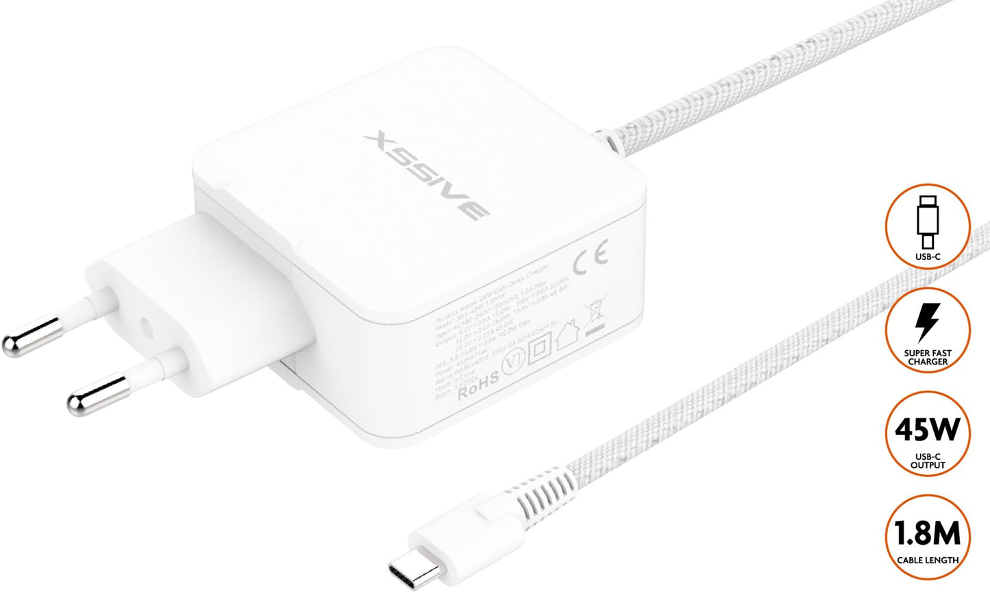 Xssive 45W GAN Super Fast Charging XSS-45W 1.8MB - Black