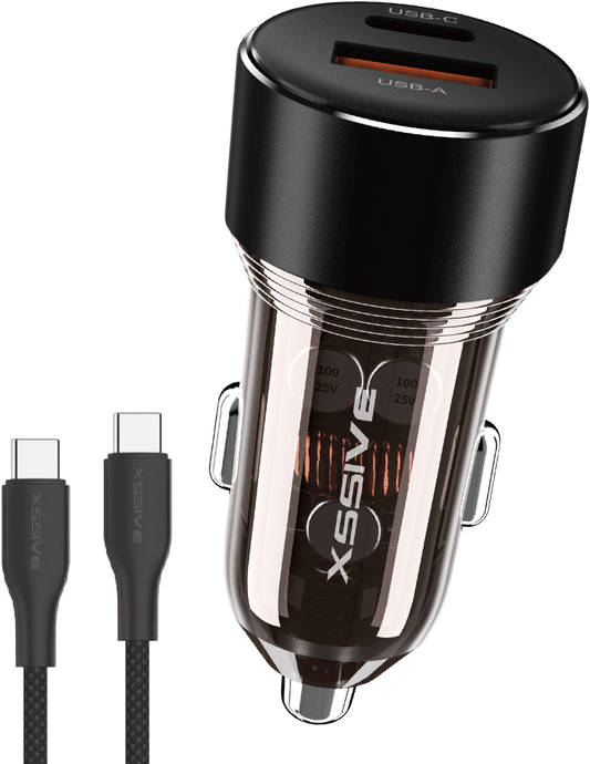 Xssive 60W PD Fast Car Charger with C-C Cable XSS-CC40N CC