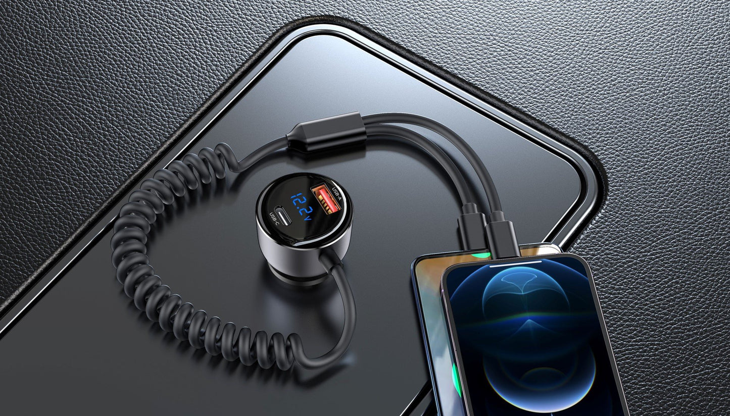 Xssive PD 60W Fast Car Charger with Spring Cable XSS-CC48 2IN1