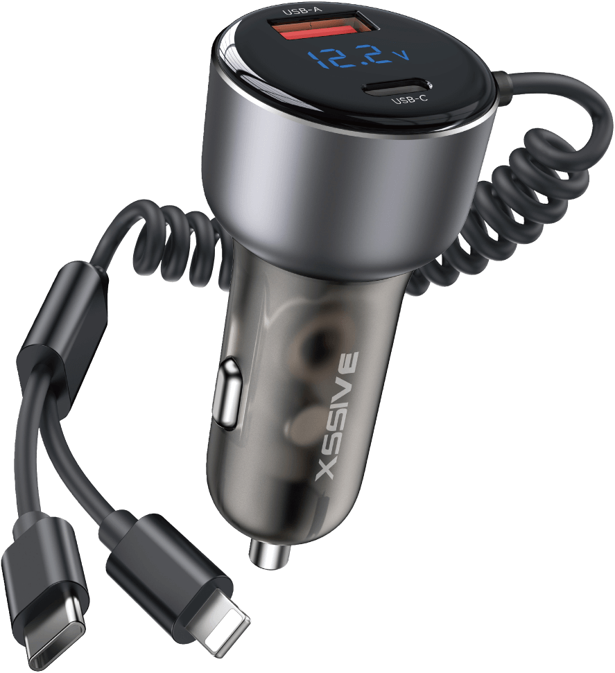 Xssive PD 60W Fast Car Charger with Spring Cable XSS-CC48 2IN1