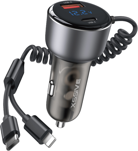 Xssive PD 60W Fast Car Charger with Spring Cable XSS-CC48 2IN1