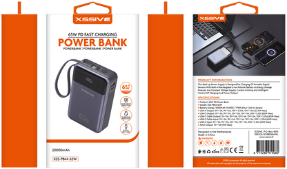 Xssive Powerbank 65W PD Fast Charge 20.000mAh XSS-PB44